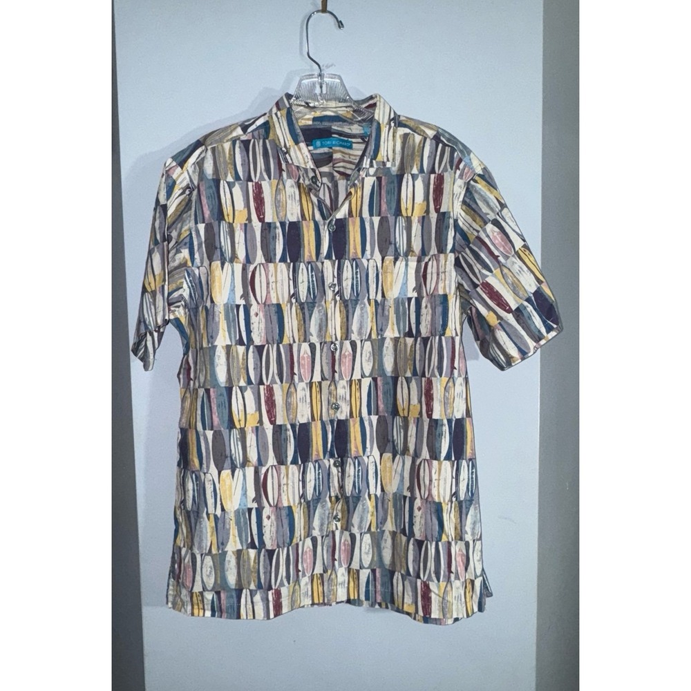 Tori Richard Board room short sleeve Hawaiian surfboards button up medium - Picture 2 of 7